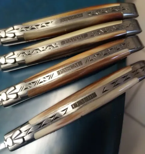 Marquage sur dos de couteaux, Lyon, Diam Laser