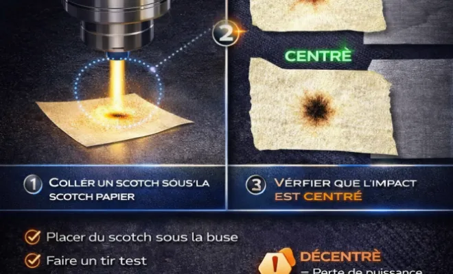 teste de centrage sur une lentille d'un laser CO.² 
