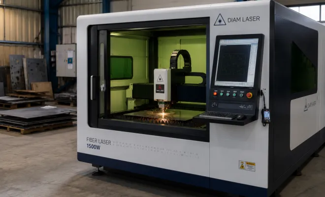 Machine de découpe laser fibre DM 1390 F pour l'acier, l'inox, l'aluminium et le laiton, Lyon, Diam Laser